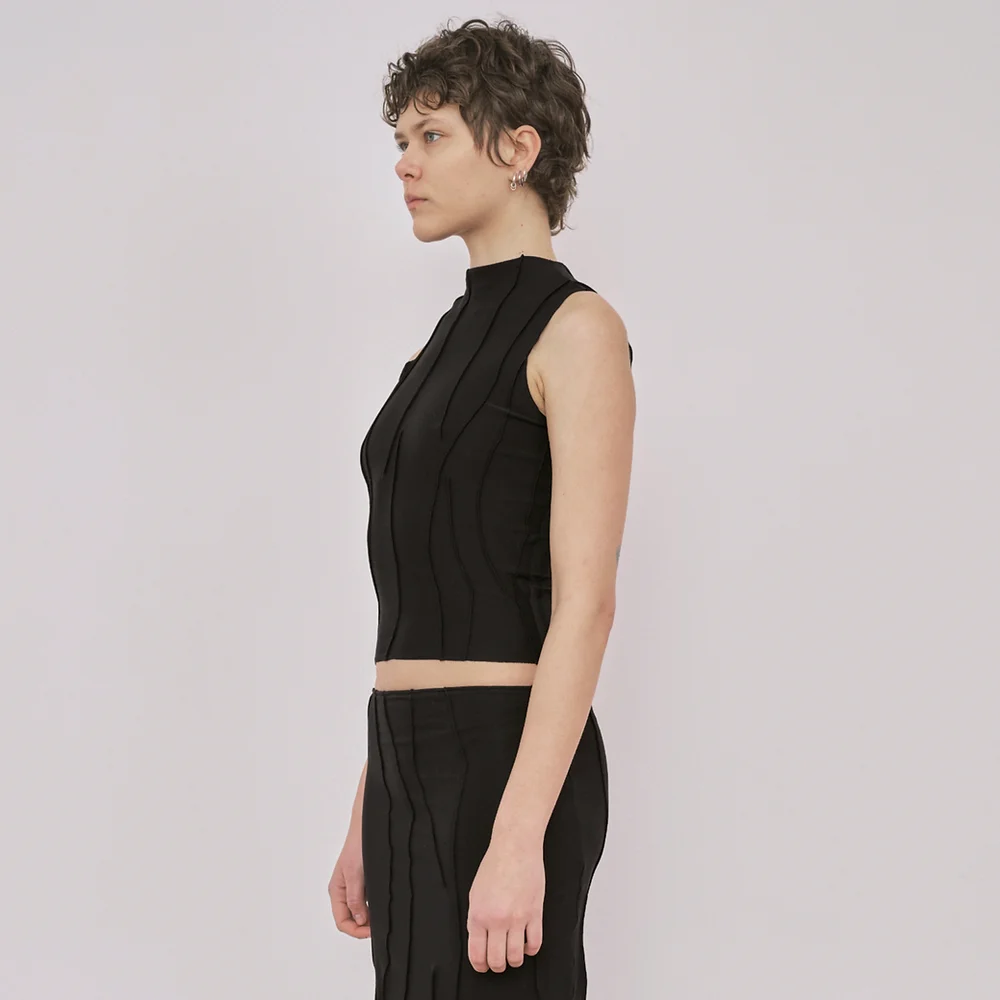 Black Suture Top