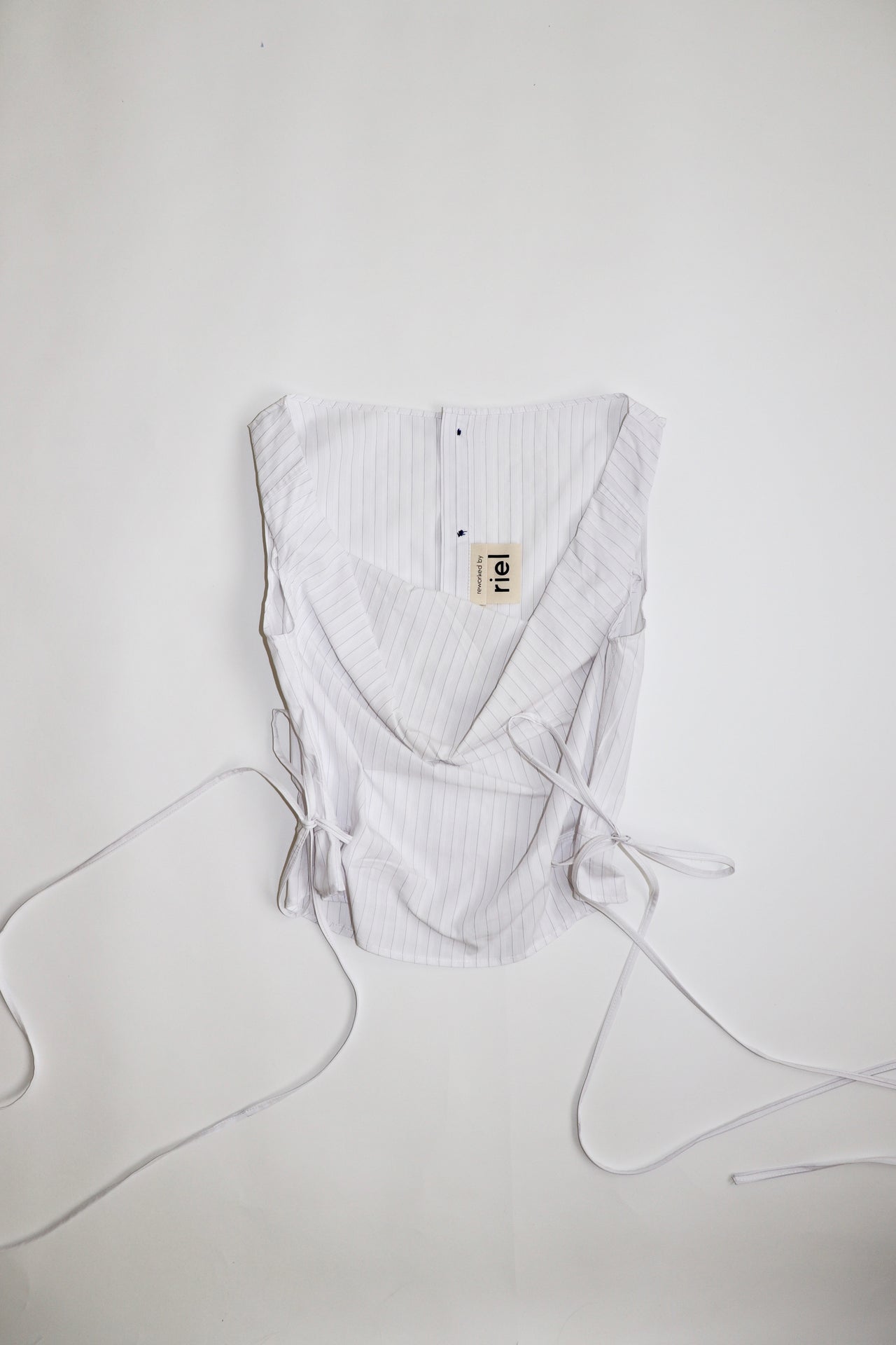 White Pinstripe Awa Top