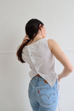 White Pinstripe Awa Top