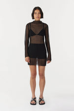 Peer Through Knit Mini Dress